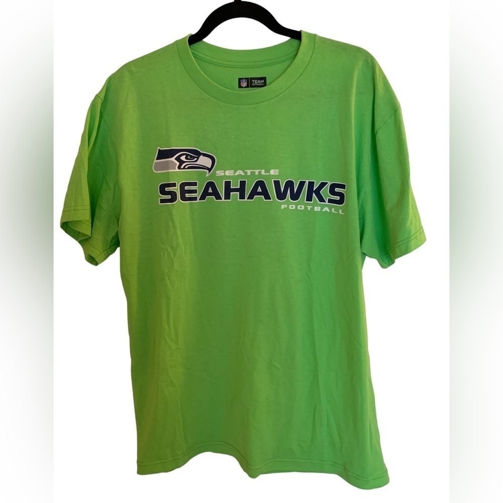 OFFICIAL NFL Lime & Navy Seahawks tee Size Large - Picture 6 of 6